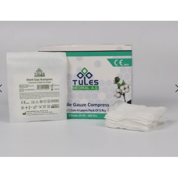 TULES STERIL GAZ KOMPRESS 7,5-7,5 NONWOMEN